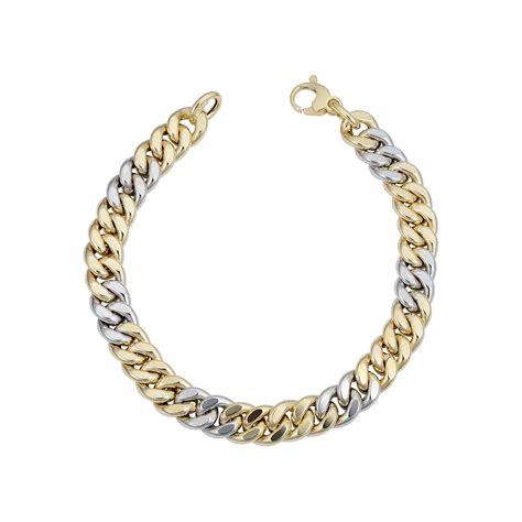 michael kors two tone curb bracelet|14K Gold.